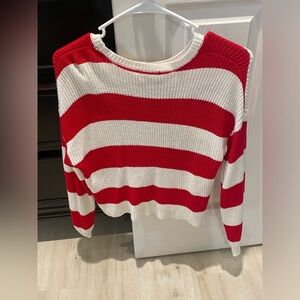 Red and white striped sweater
